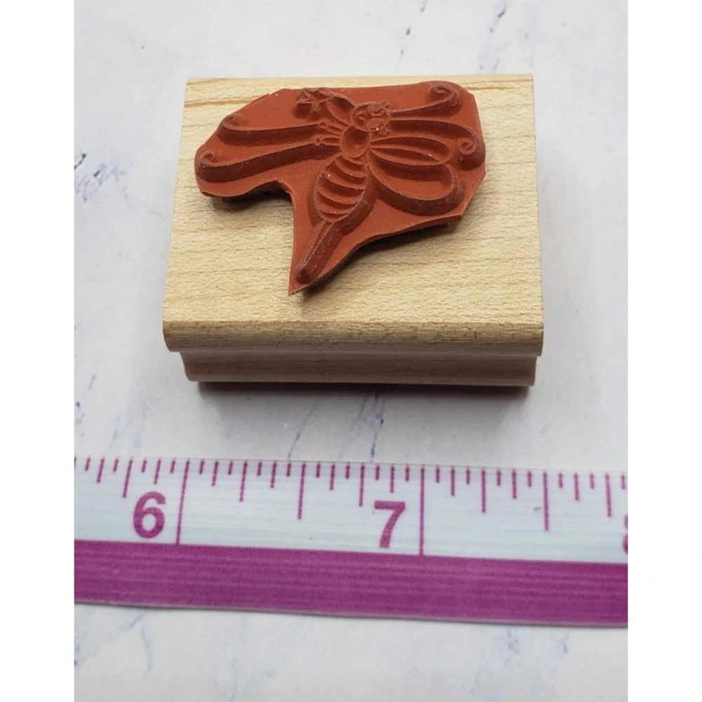 Butterflies and Nature Lot of 14 Small Wood Mounted Rubber Stamps